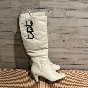 Bella Vita Elegant White Knee-High Boots